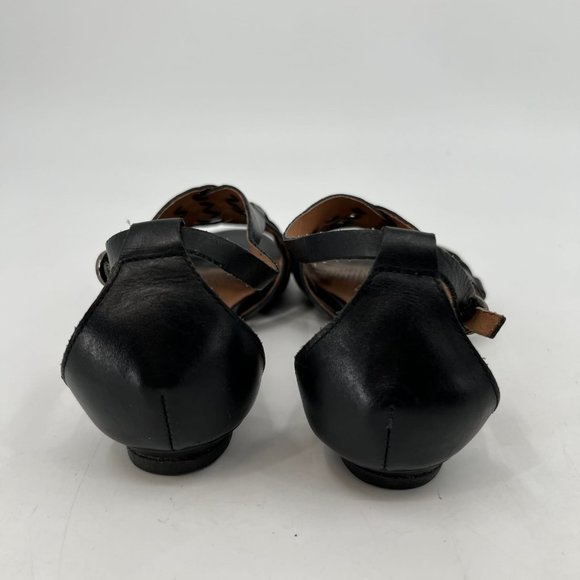 Corso Como Black Leather Strappy Sandals | Buckle Closure - Picture 8 of 9